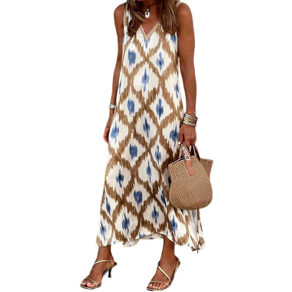 ZARA Women's Chic Printed Split Neck Cardigan Midi Dress